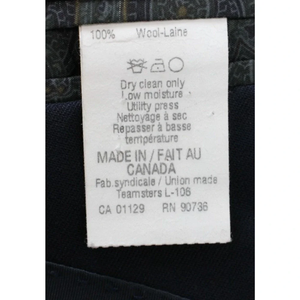 Lauren‎ Ralph Lauren Blazer Men's 46L Navy Blue 100% Wool Two Button